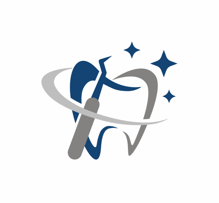 Dental Logo with Cleaning tool and Tooth